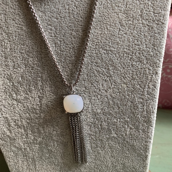 Faux Opal Crystal Silver Tone Layering Necklaces - Picture 6 of 13